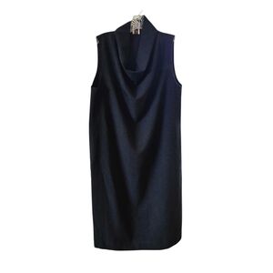 Anne Klein Elegant Black Cowl Neck Midi Dress